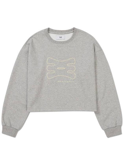 Sketch Oversized Crop Sweatshirt MELANGE - WEST GRAND BOULEVARD - BALAAN 2