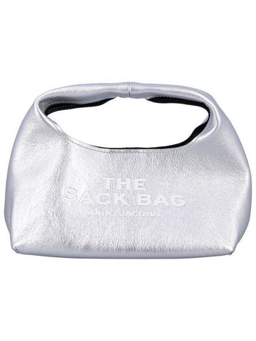 The Metallic Leather Mini Sock Tote Bag Silver - MARC JACOBS - BALAAN 1