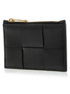 Intrecciato Zipper Card Wallet Black - BOTTEGA VENETA - BALAAN 3