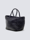 Grace Small Leather Basket Tote Bag Black - DRAGON DIFFUSION - BALAAN 7