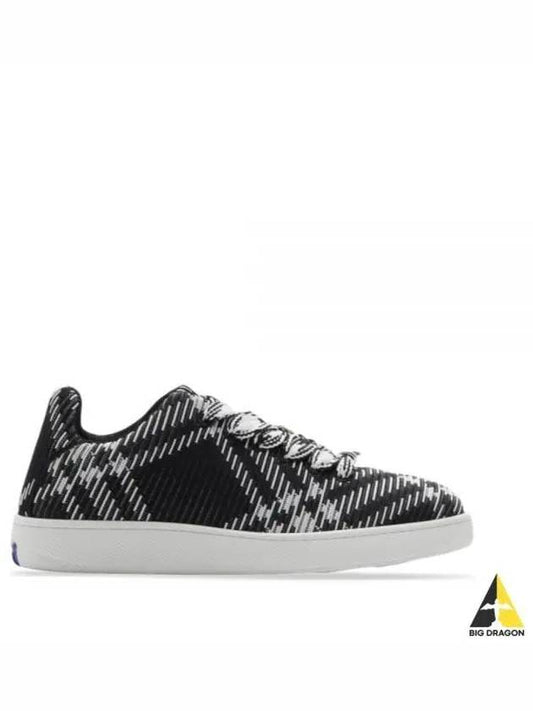 Check Knit Box Low Top Sneakers Black - BURBERRY - BALAAN 2