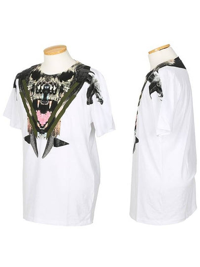 Marceloblon 1035 0100 PONTOET Pink Tongue White Short Sleeve TShirt - MARCELO BURLON - BALAAN 2