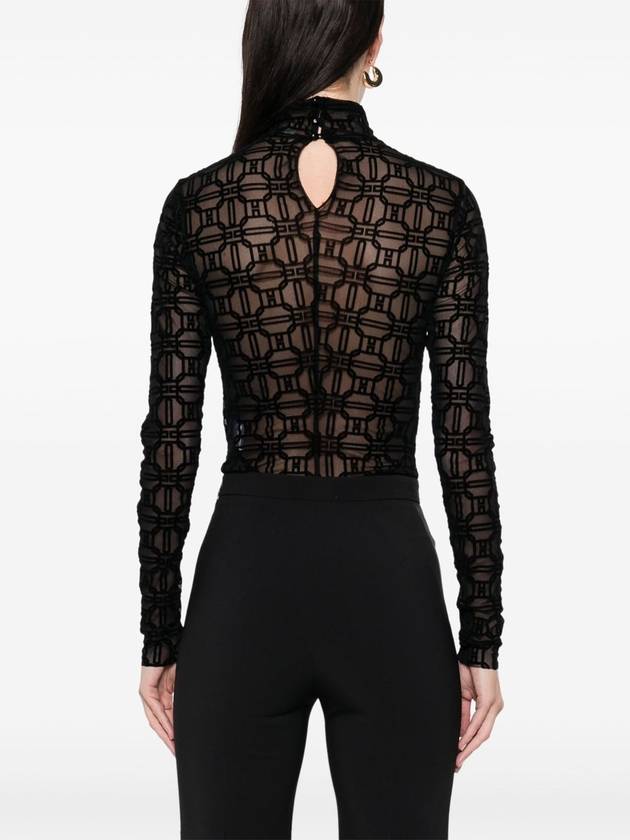 flocked tulle bodysuit - ELISABETTA FRANCHI - BALAAN 4