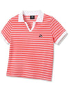 Striped Terry Collar T-Shirt Women RED - 20THHOLE - BALAAN 4