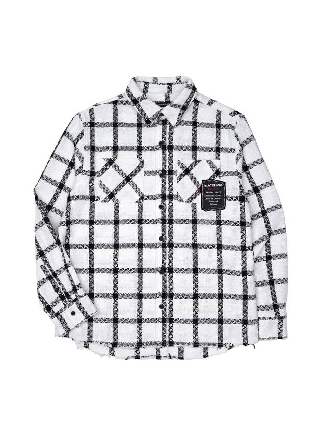 BBD History Denim Patchwork Plaid Tweed Shirt White - BLACKBLOND - BALAAN 1