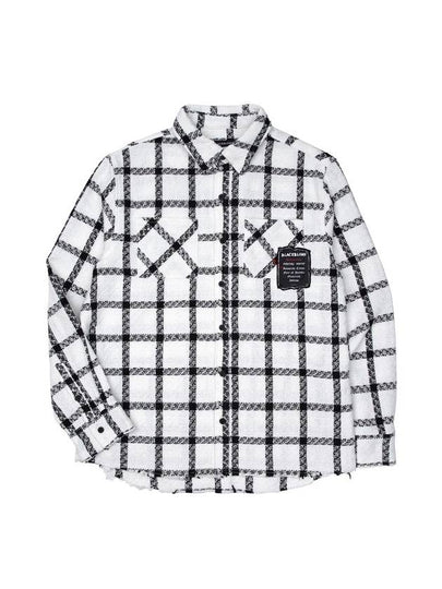 History Denim Patchwork Plaid Tweed Shirt White - BLACKBLOND - BALAAN 2