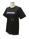 Logo Print Crew Neck Cotton Short Sleeve T-Shirt Black - BURBERRY - BALAAN 2