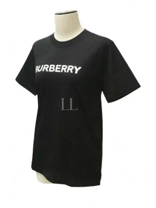 Logo Print Crew Neck Cotton Short Sleeve T-Shirt Black - BURBERRY - BALAAN 2