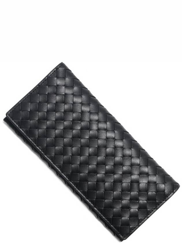 Intreciato Continental Long Wallet Black - BOTTEGA VENETA - BALAAN.