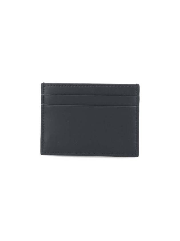 VLTN Logo Print Leather Card Wallet Black - VALENTINO - BALAAN 3