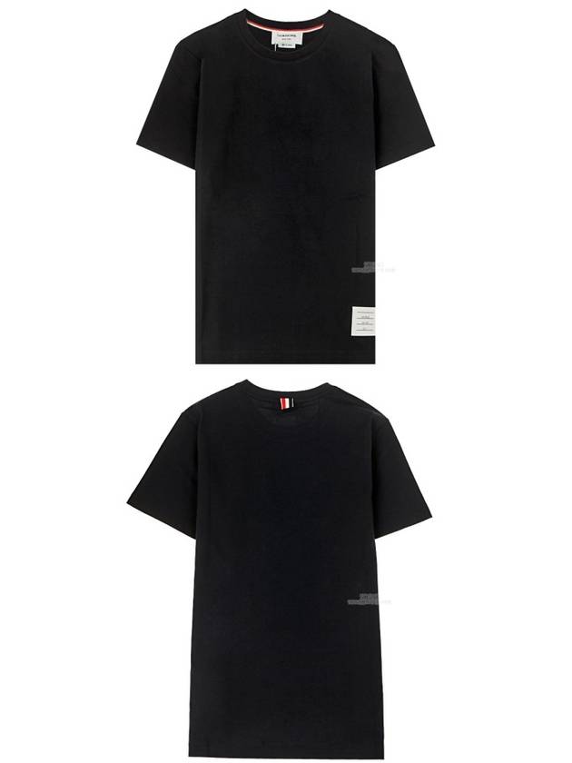 Men's Side Slit Relaxed Short Sleeve T-Shirt Navy - THOM BROWNE - BALAAN 6