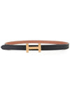 Focus Silver Buckle Reversible 13mm Leather Belt Black Gold - HERMES - BALAAN 2