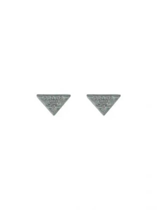 Triangle Logo Earrings Blue - PRADA - BALAAN 2