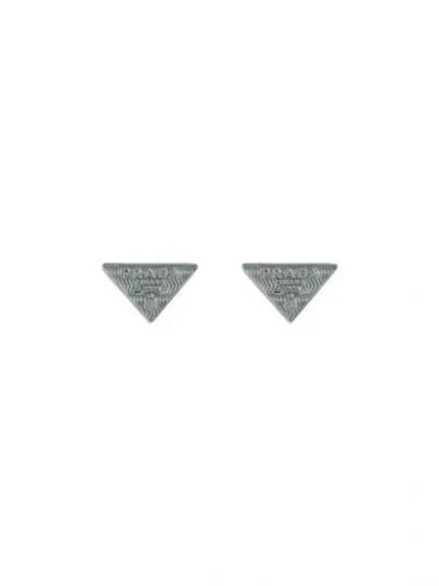 Triangle Logo Earrings Blue - PRADA - BALAAN 2