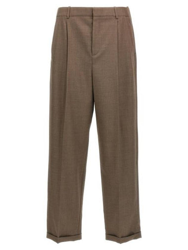 Wool tailored straight pants gray - SAINT LAURENT - BALAAN 1