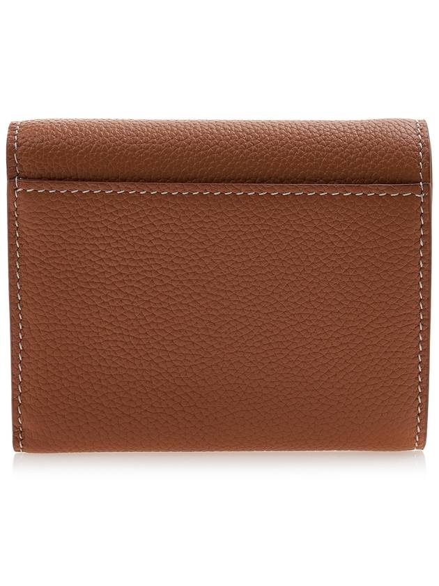 Monogram Grainy Leather Half Wallet Brown - BURBERRY - BALAAN 4