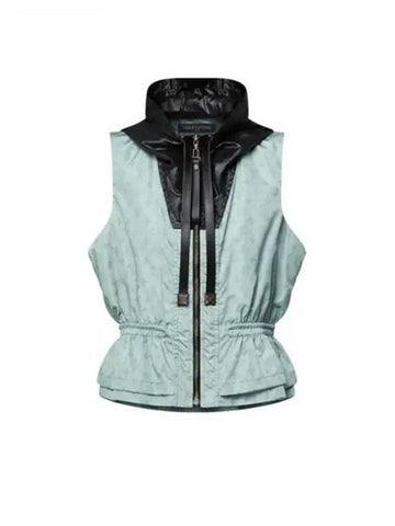 Graphic Peplum Gilet Blue Glacier 1AFZCO - LOUIS VUITTON - BALAAN 1