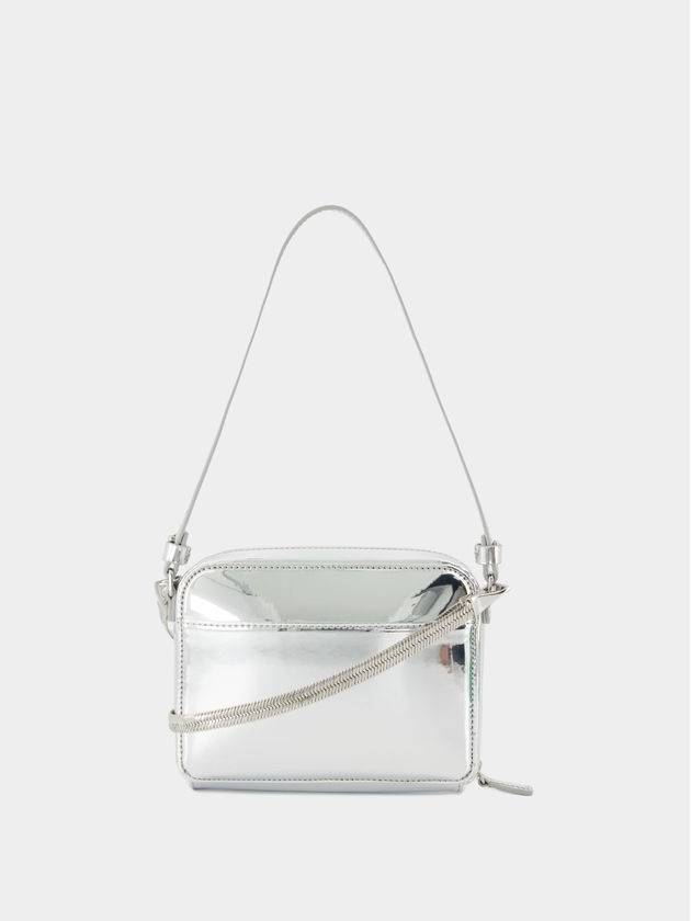 Cloud Chained Mirror Purse - Courreges - Leather - Silver - COURREGES - BALAAN 3