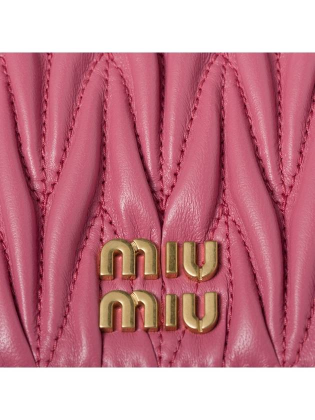 Matelasse Leather Half Wallet Begonia Pink - MIU MIU - BALAAN 6