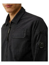 Oversized Organic Gabardine Long Sleeve Shirt Navy - CP COMPANY - BALAAN 3