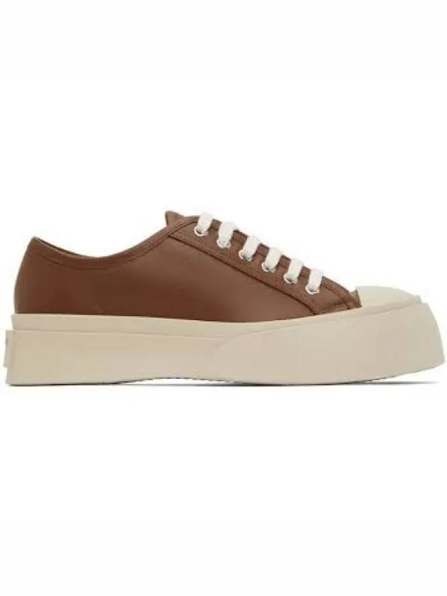 Pablo Felt Lace-Up Low-Top Sneakers Brick - MARNI - BALAAN 2