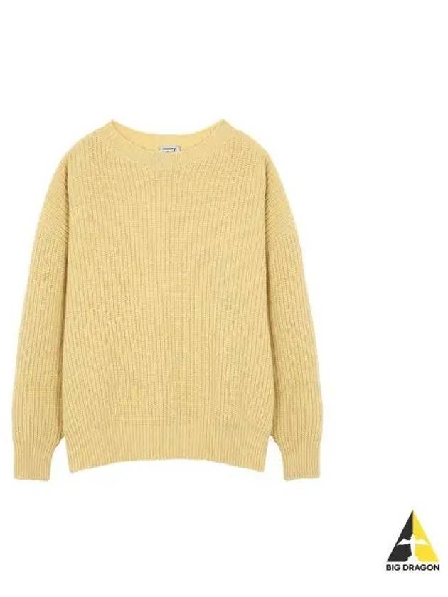 Women s MEA Recycled Wool Knit Yellow KMEP RW WI22 - BASERANGE - BALAAN 1