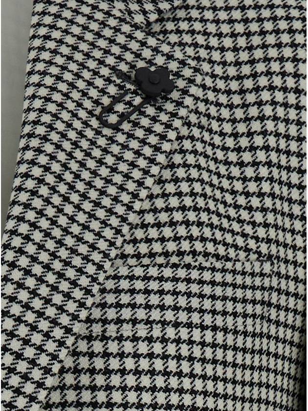 Black And White Single-Breasted Jacket With Houndstooth In Wool Man - RVR LARDINI - BALAAN 3