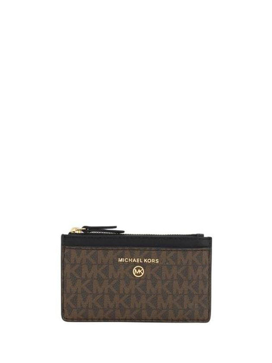 Jet Set Charm Card Wallet Black Brown - MICHAEL KORS - BALAAN 1