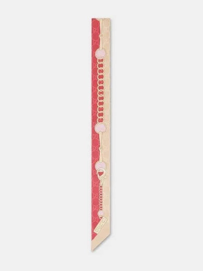 GG Chain Print Silk Neck Bow Pink 7748193G0015872 - GUCCI - BALAAN 2