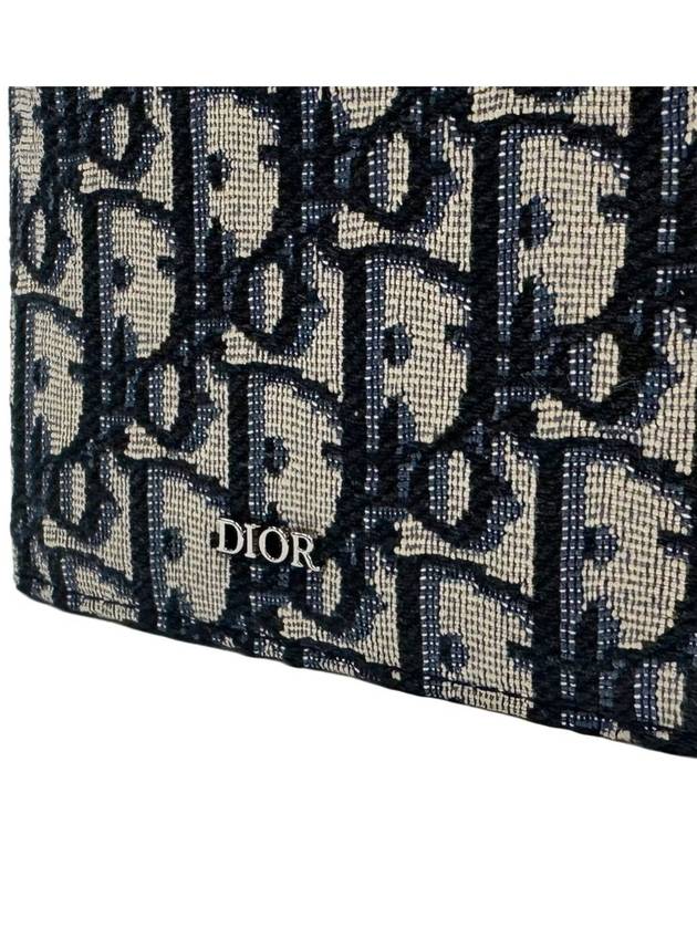 Compact Wallet Beige & Black  Oblique Jacquard - DIOR - BALAAN 5