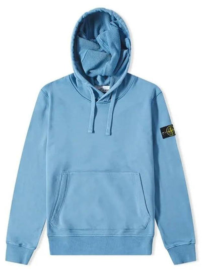 Waffen Patch Cotton Fleece Hoodie Power Blue - STONE ISLAND - BALAAN 2