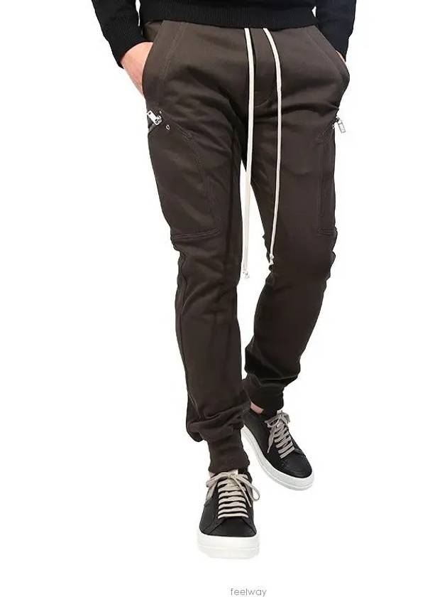 Drawstring Zipper Pocket Cargo Cotton Jogger Pants Brown - RICK OWENS - BALAAN 2