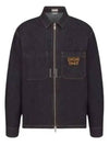 Homme Men Embroidered Logo Denim Jacket Navy - DIOR - BALAAN 2