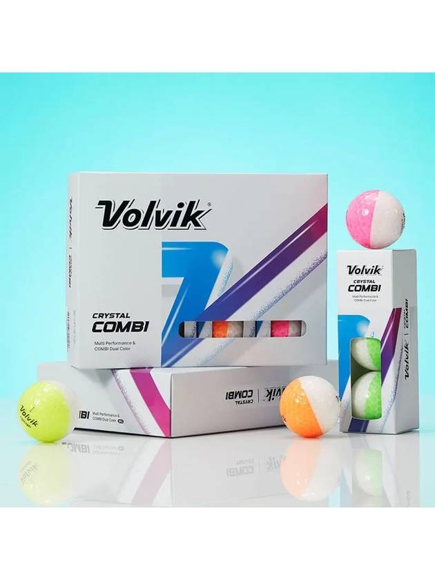 Golf ball crystal combination glossy half-and-half ball 3-piece 1 dozen 12 balls - VOLVIK - BALAAN 1