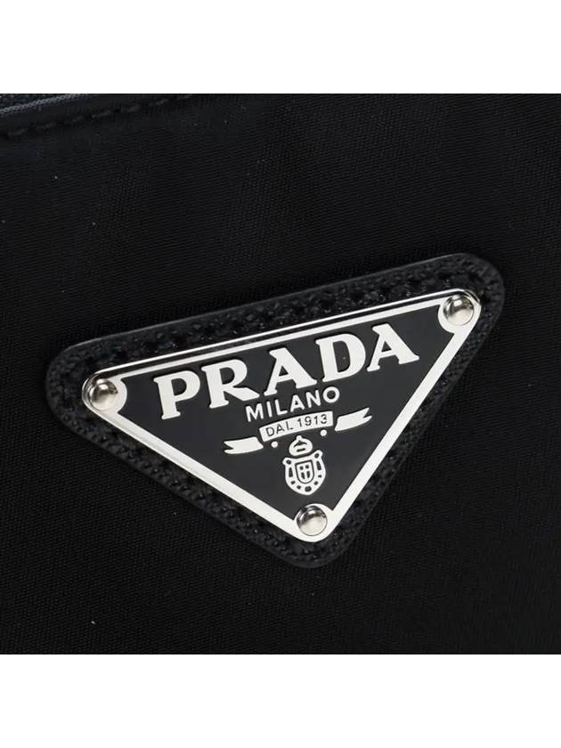 Triangle Logo Re-Nylon Saffiano Leather Shoulder Bag Black - PRADA - BALAAN 6