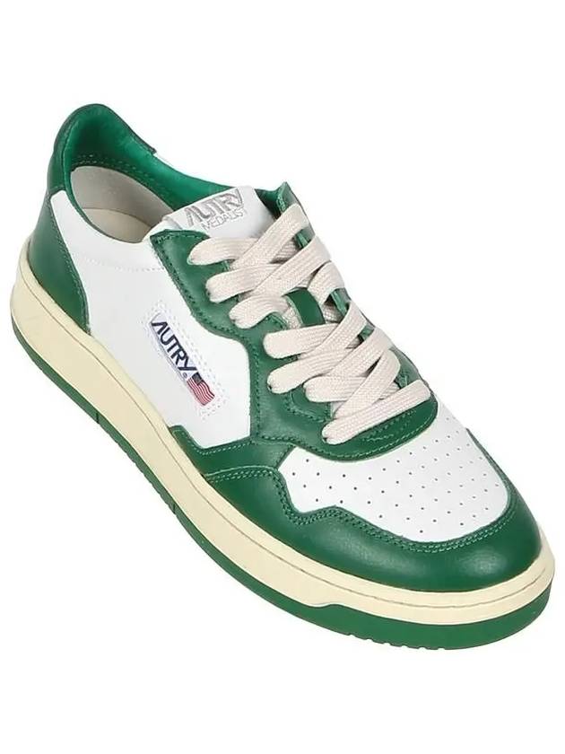 Men's Medalist Leather Low Top Sneakers Green - AUTRY - BALAAN 2