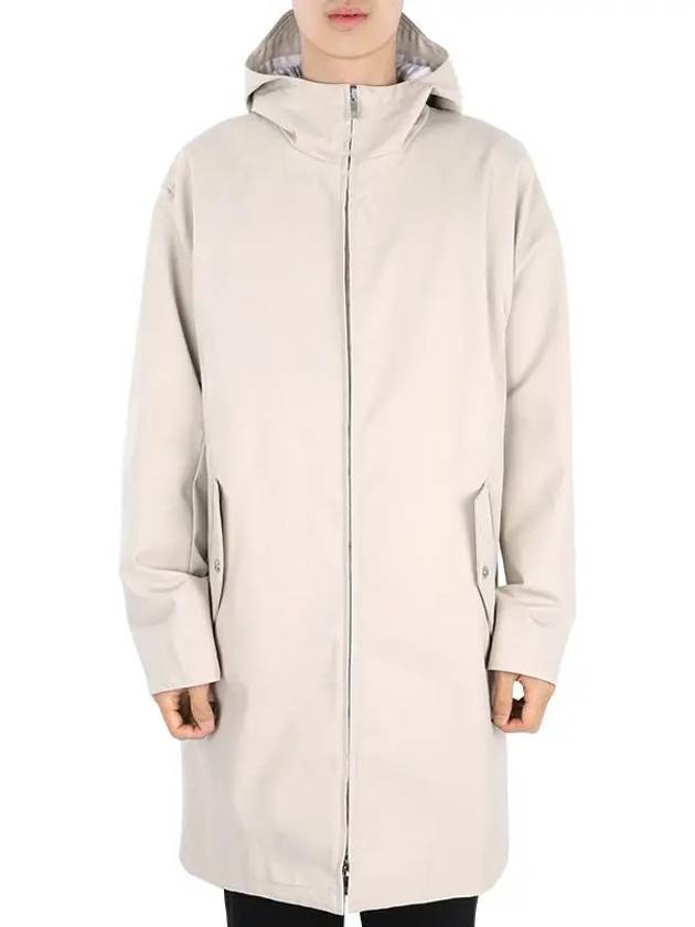 Waterproof Cotton Twill T-Dart Hooded Jacket Khaki - THOM BROWNE - BALAAN 3