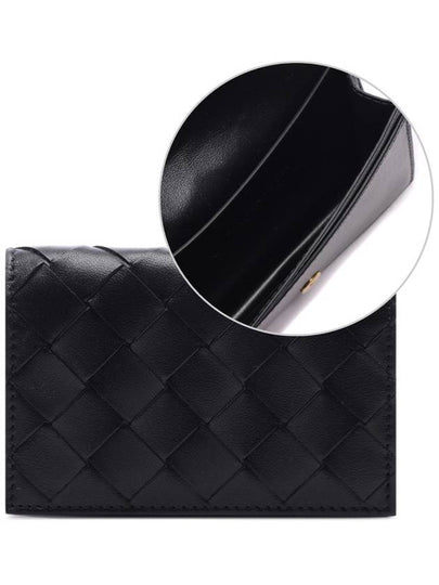 Intrecciato Flap Business Card Wallet Black - BOTTEGA VENETA - BALAAN 2