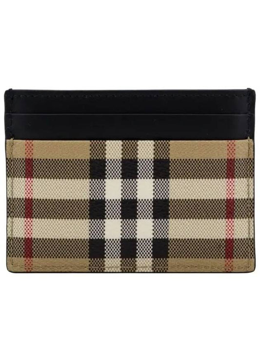 Men's Check Vintage Card Wallet Beige A7026 - BURBERRY - BALAAN 2