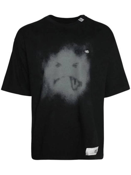 Graphic Print Crew Neck Short Sleeved T-shirt Black - MAISON MIHARA YASUHIRO - BALAAN 1