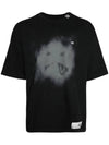 Graphic Print Crew Neck Short Sleeved T-shirt Black - MAISON MIHARA YASUHIRO - BALAAN 1