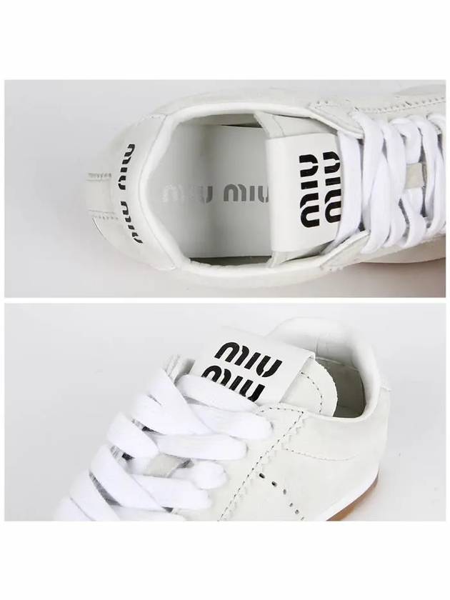 Suede Low Top Sneakers White - MIU MIU - BALAAN 5