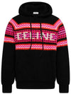 Men's Logo Wool Knit Hoodie Black - CELINE - BALAAN 2