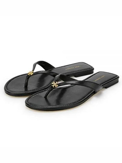 Capri Logo Plaque Flip Flops Black - TORY BURCH - BALAAN 2