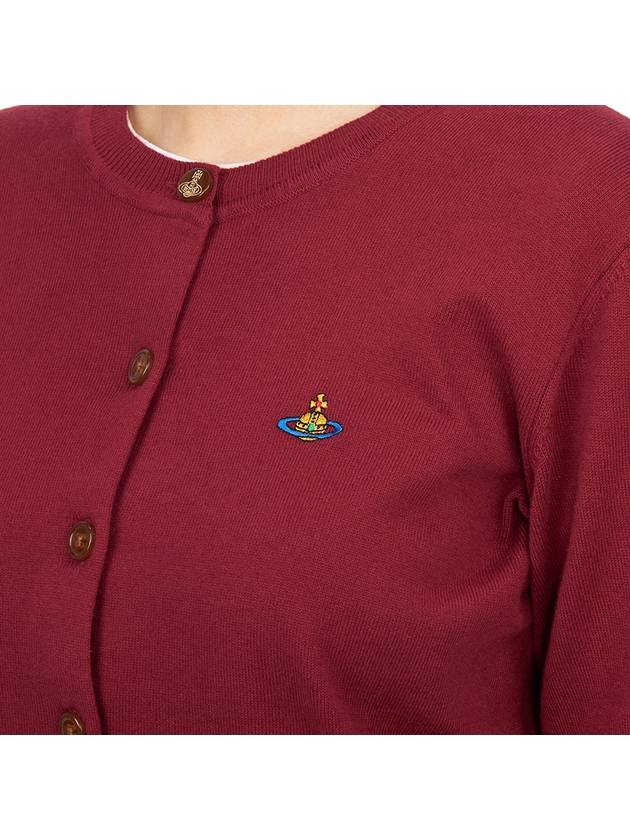 Logo Patch Cardigan Red - VIVIENNE WESTWOOD - BALAAN 8