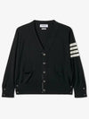 Men's Sustainable Classic Diagonal Wool Cardigan Black - THOM BROWNE - BALAAN 3