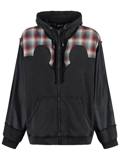 Check Pattern Zip-Up Hooded Washed Black - MAISON MARGIELA - BALAAN 2