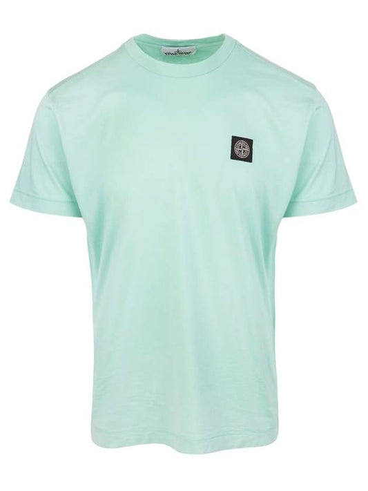 Logo Patch Short Sleeve T-Shirt Mint - STONE ISLAND - BALAAN 1