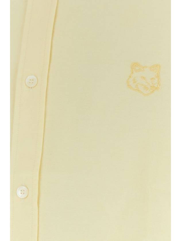 Contour Fox Head Embroidery Cotton Long Sleeve Shirt Yellow - MAISON KITSUNE - BALAAN 4