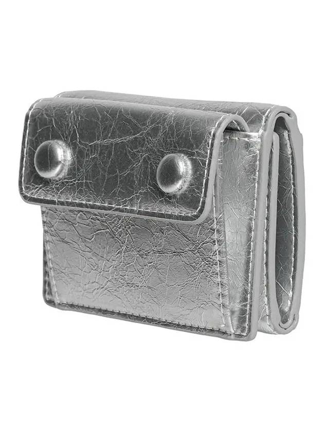 Le Mask Dot Pocket 3-Stage Coin Banknote Ring Wallet Silver - LE MASQUE - BALAAN 4